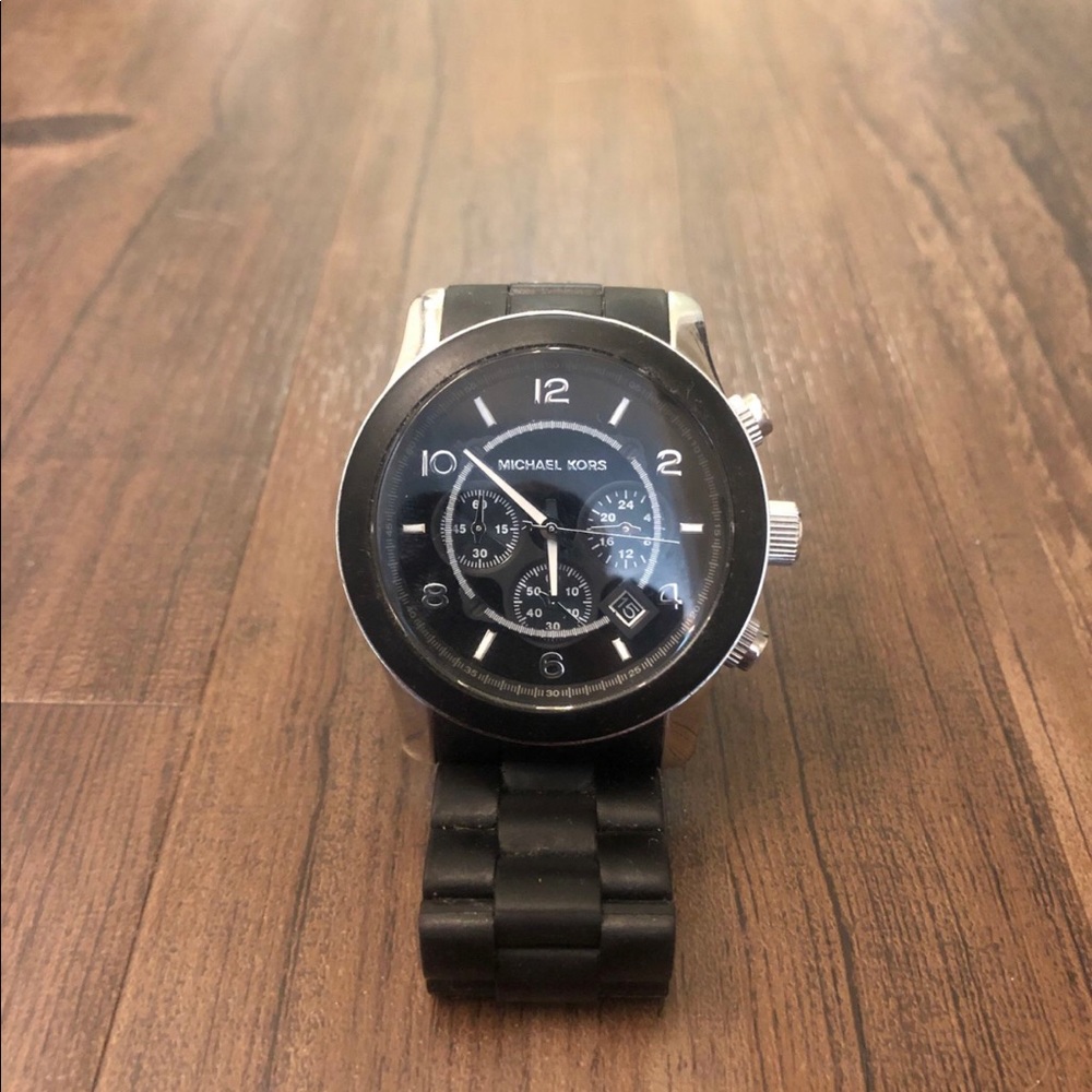 Michael Kors Ladies Runway Black Chronograph Watch